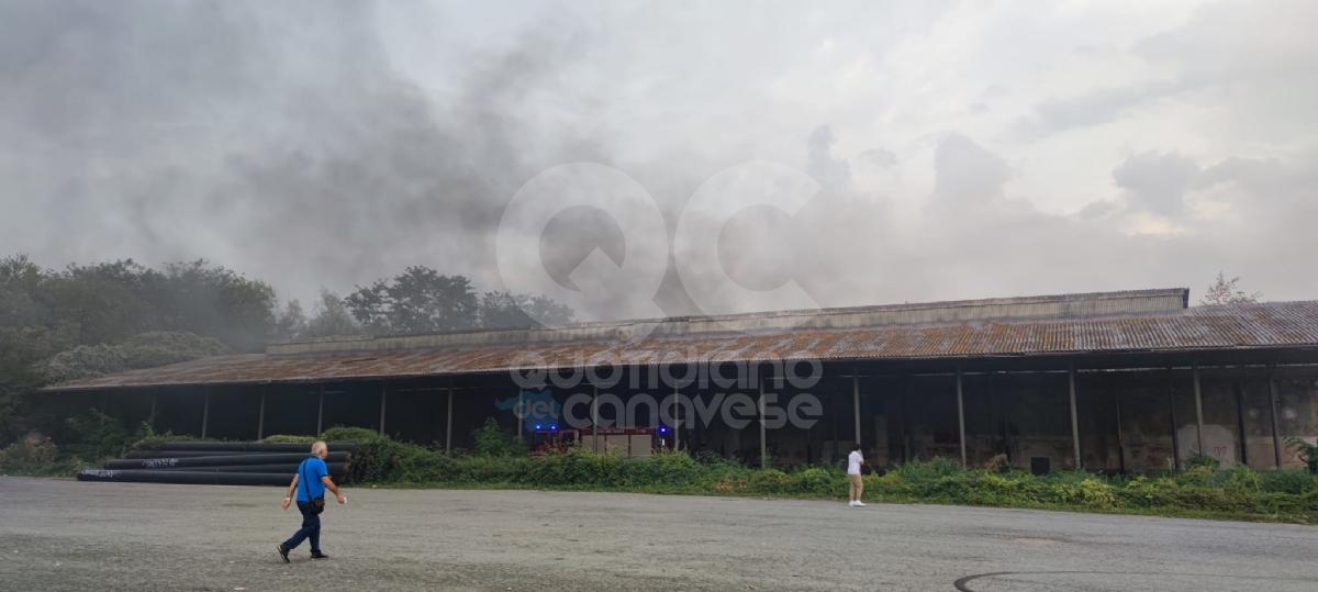 RIVAROLO CANAVESE - Fiamme nell'ex stabilimento Vallesusa, intervento dei vigili del fuoco - FOTO E VIDEO